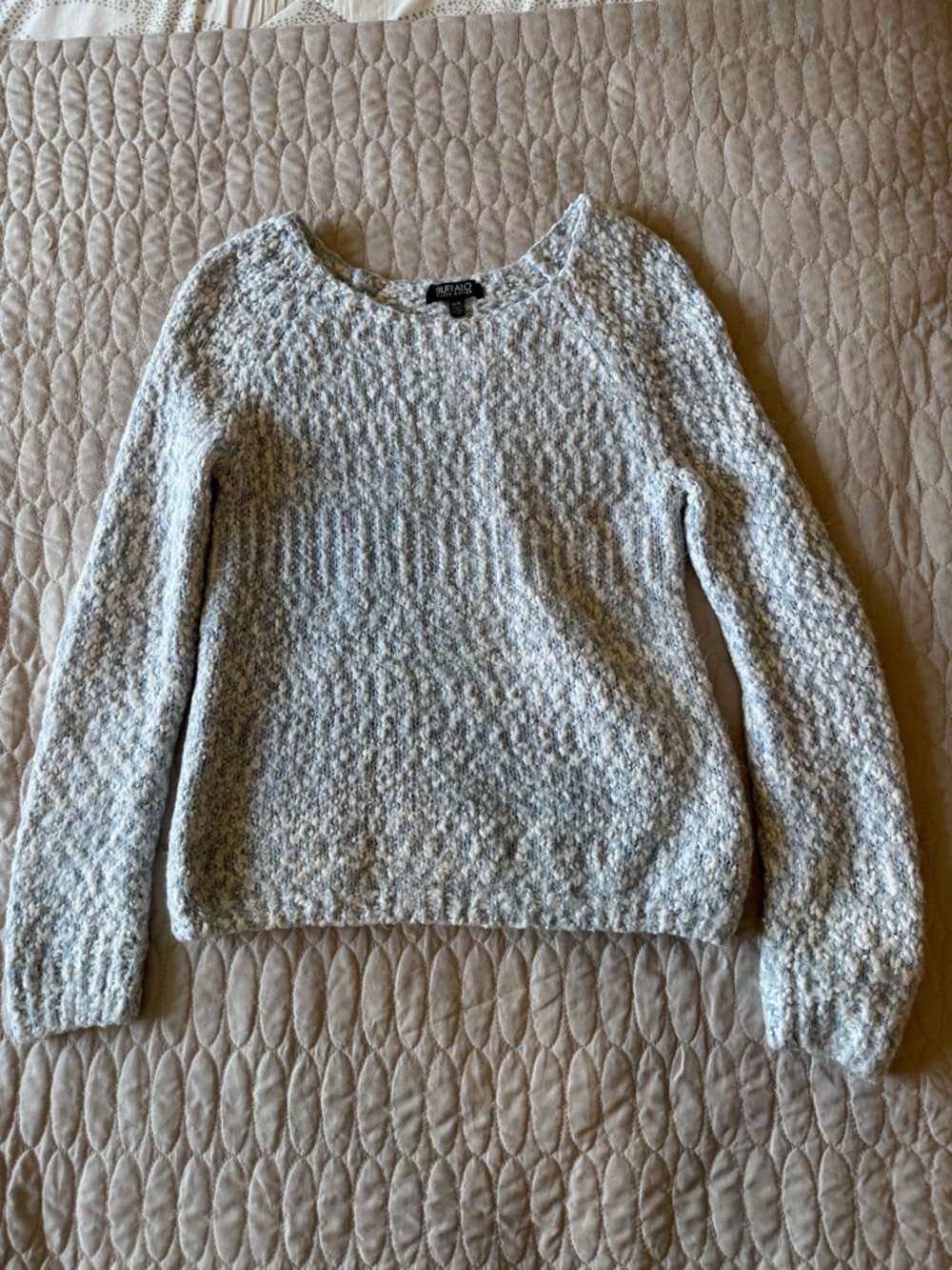 Buffalo David Bitton Heathered Light blue and white Sweater